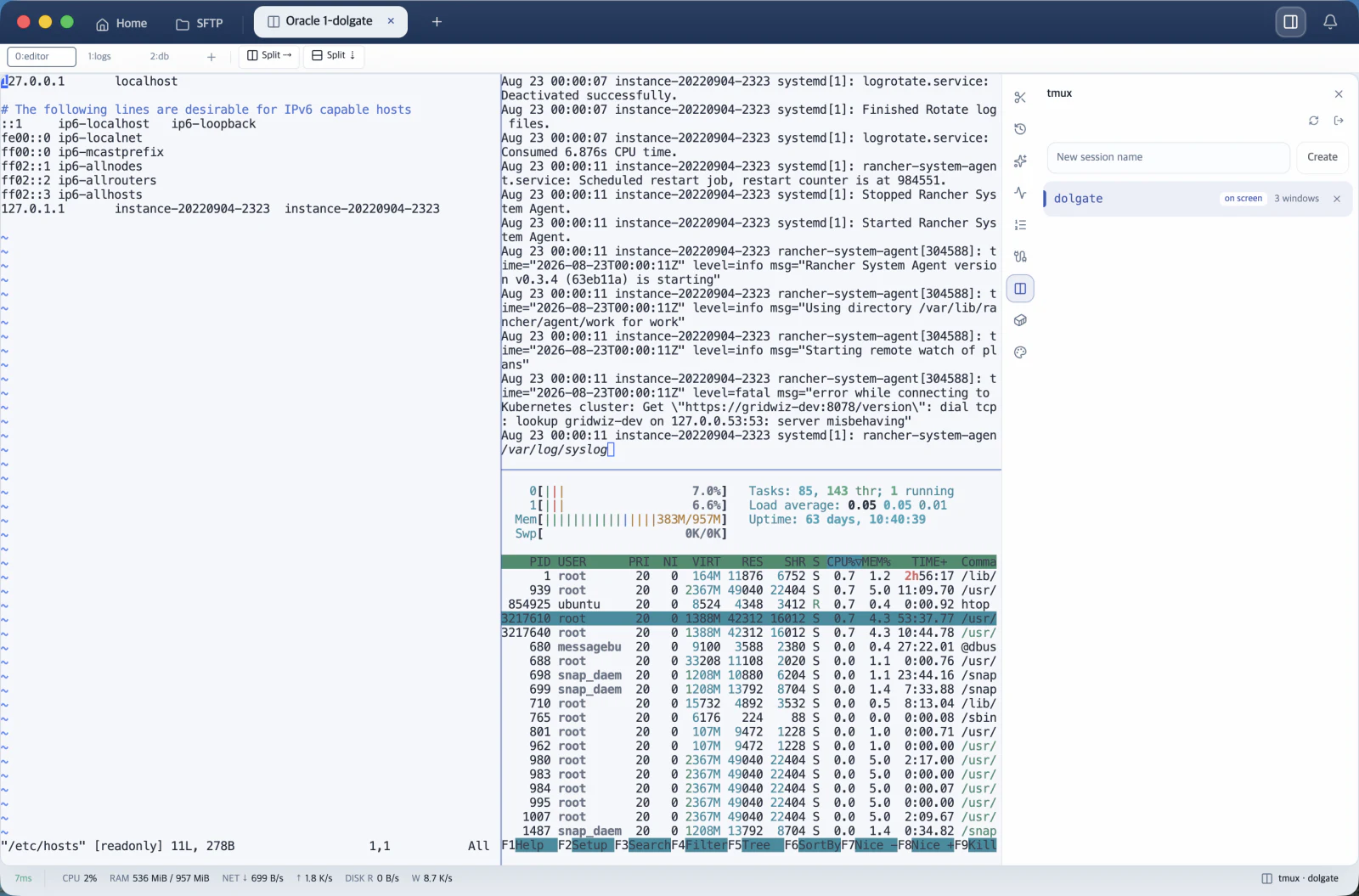 tmux control mode